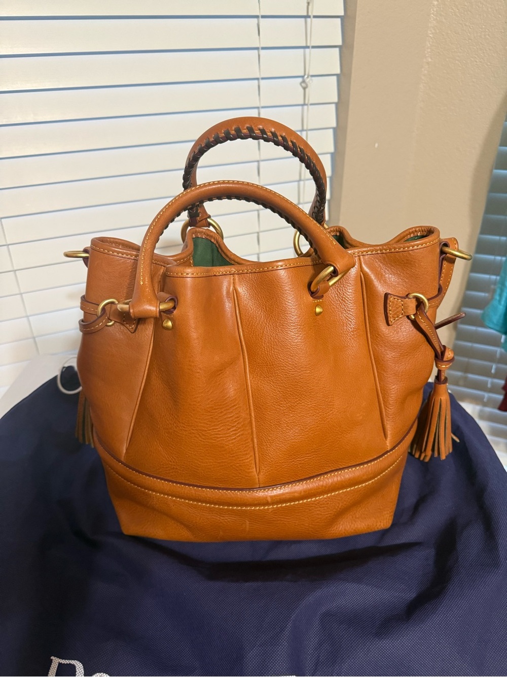 Dooney& Bourke Florentine Leather Buckley Bag Natural - Picture 2 of 9